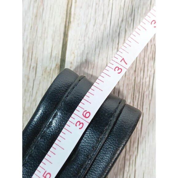 Cimarron Belt Corp Black and Silver Leather Belt Made in USA 36.5\
